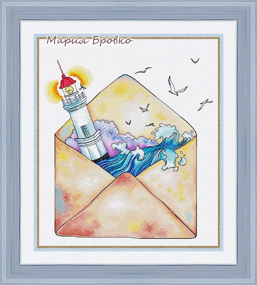 

GG Gold Collection Counted Cross Stitch Kit Cross stitch RS cotton with cross stitch no print The sea in the letter