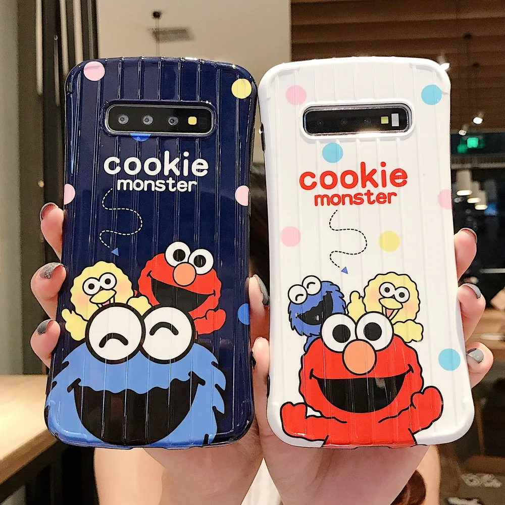 Противоударный чехол с мультяшным рисунком Улица Сезам для samsung Galaxy S10 Plus S8 S9 модный дизайн чемодана чехол для samsung Note 10 Plus 9