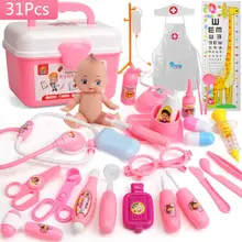 31 шт./компл. ролевая имитация медицинский стоматолог игрушки костюм врача для переноски Чехол дресс-игры со стетоскопом для детей