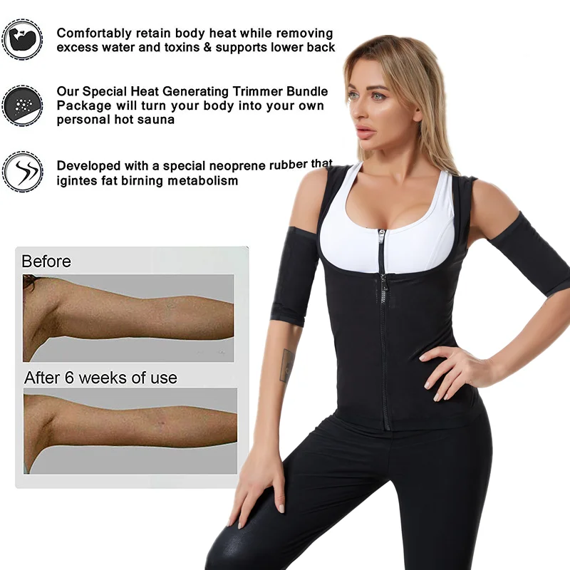 Women Long Sleeve Neoprene Sweat Sauna Vest Body Shapers Vest Waist Trainer Shapewear Waist Shaper Corset For Women honeylove shapewear