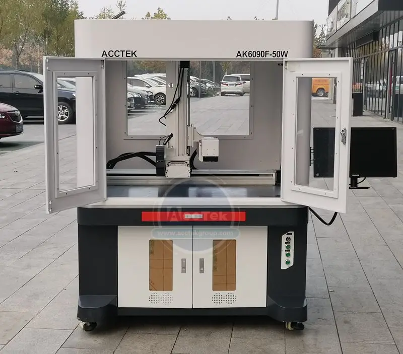 Fast Speed 30W Fiber Laser Marking Machine Price and Metal Copper Aluminum Steel and Plastic Laser Marker Cheap