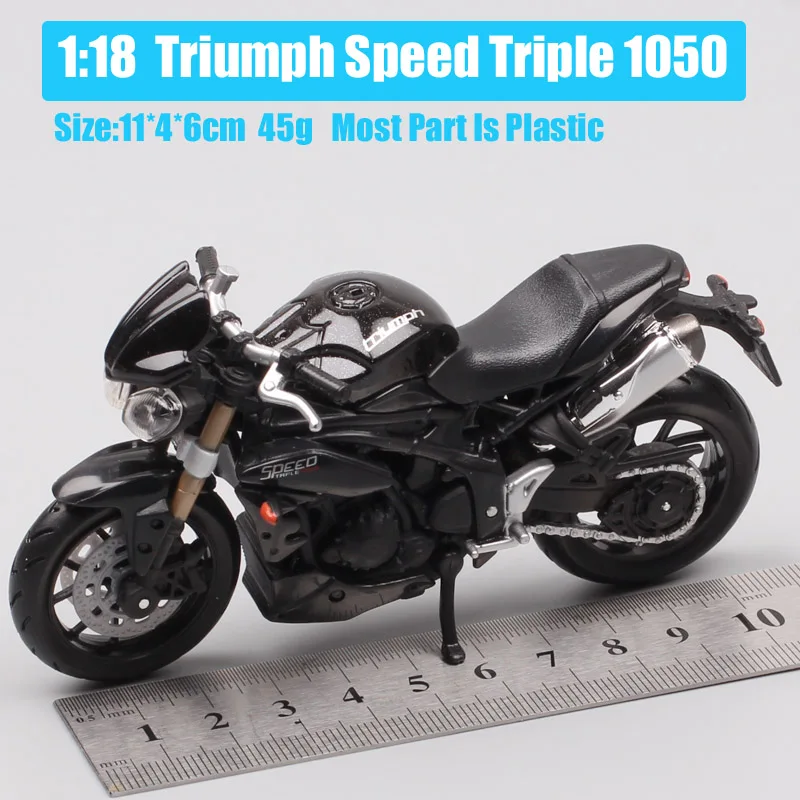 1/18 масштаб маленький bburago 2011 Triumph ST скорость три тигра 1050 уличный истребитель