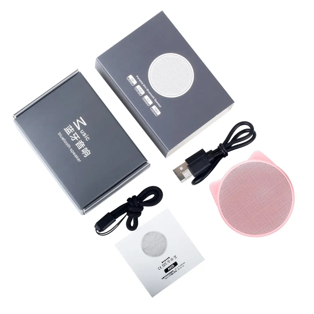 Lovely Cute Cat Ear Shape Wireless Music Player Speaker Portable HiFi Shock Bass Home Travel Subwoofer Speaker