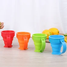 Горячая Распродажа, портативная силиконовая складная чашка, складная телескопическая посуда для напитков, походная Выдвижная чашка для воды