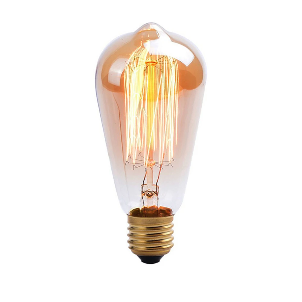 Vintage Edison Bulb Retro Light Bulb ST64 E27 220V Antique Tungsten Filament Screw Bulb Edison Lamp Bulb Decorative 40W 60W h125mm e27 edison bulb 2w 4w t125 vintage retro short test tube tubular led bulbs incandescent tungsten bulb for antique lamp