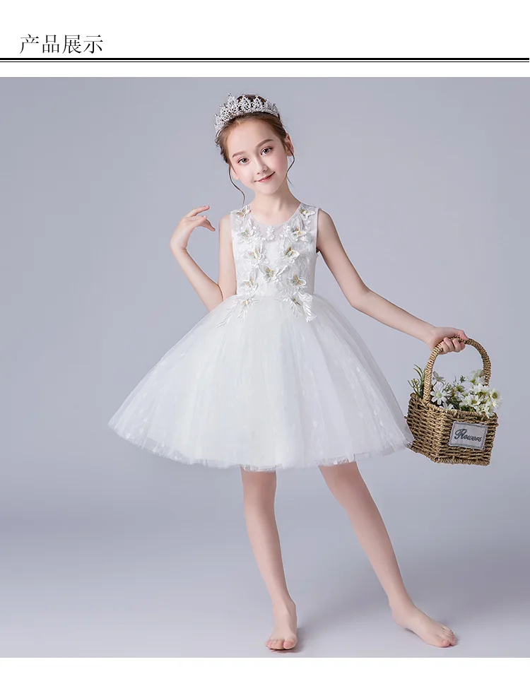 flower girl dresses for wedding clothes first communion princess dress baby costume vestido Children party tutu clothing