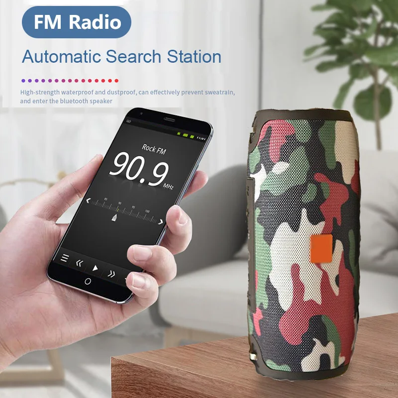 Дешево колонка Bluetooth портативная Колонка Беспроводная портативная звуковая коробка 20 Вт стерео Бас Сабвуфер fm радио Бумбокс AUX USB PC звуковая панель...