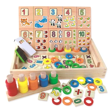 

Wooden Math Calculating Animal Cognitive Toy Educational Learning Toy Wooden Donut Digital Calculation Box For Kids Children