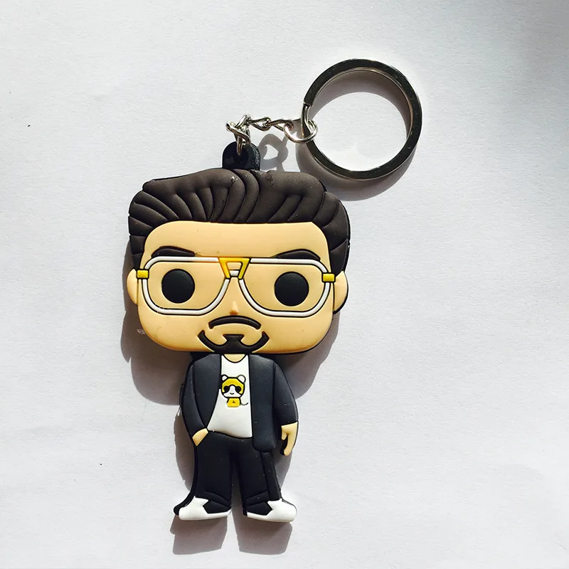 Harri Potter Q Version Keyring Hermione Ron Dobby Voldemort Keychain Soft PVC Pendant Key Chain Action Figure Toys