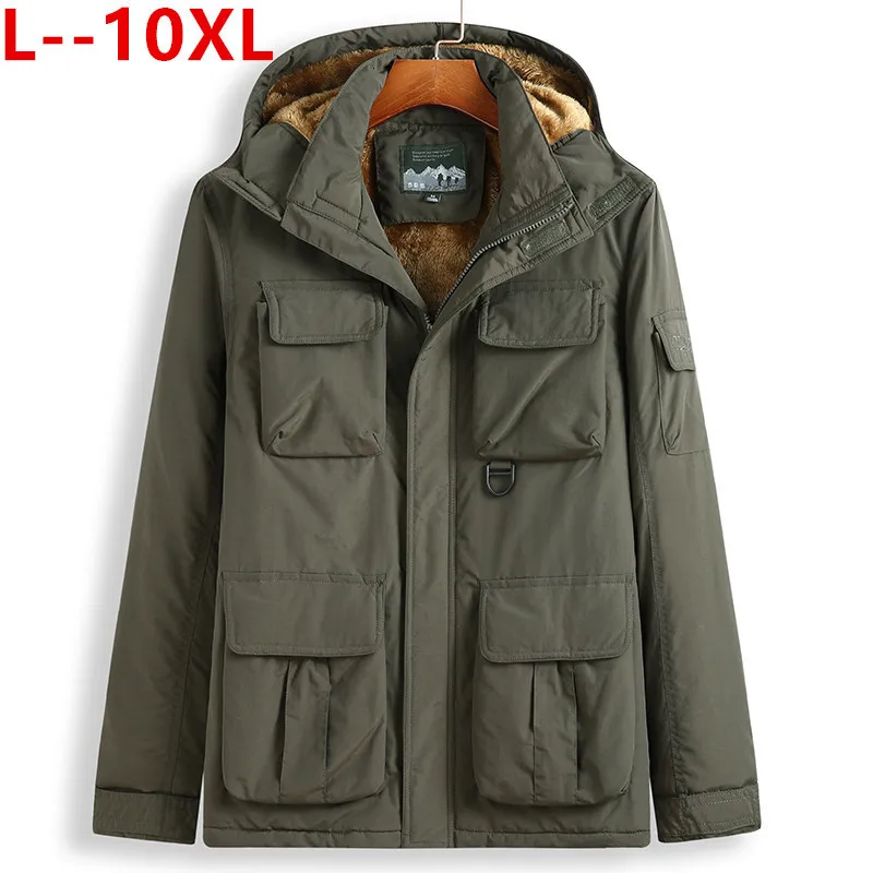 10XL 8XL 6XL новая зимняя куртка Мужская-20-градусная Утепленная Мужская парка пальто с