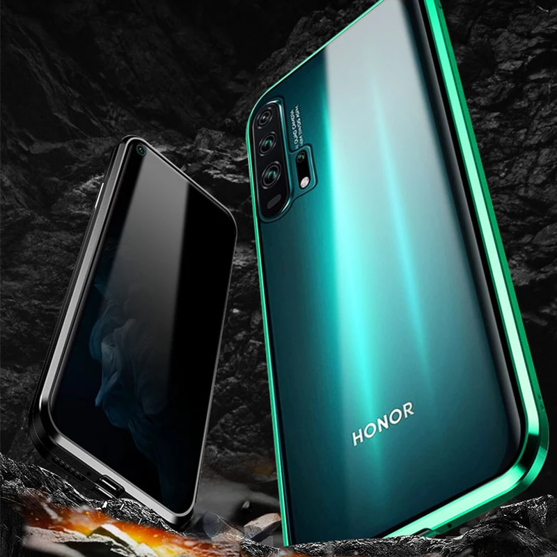 Магнитный чехол для huawei Honor 20 20 Pro двусторонний стеклянный чехол металлический бампер для Honor 9X защитный чехол