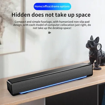 

Bluetooth Sound Bar Wireless Home Surround SoundBar Two Speakers 3.5 AUX Interface Speaker With Breath Light TV Home Theater