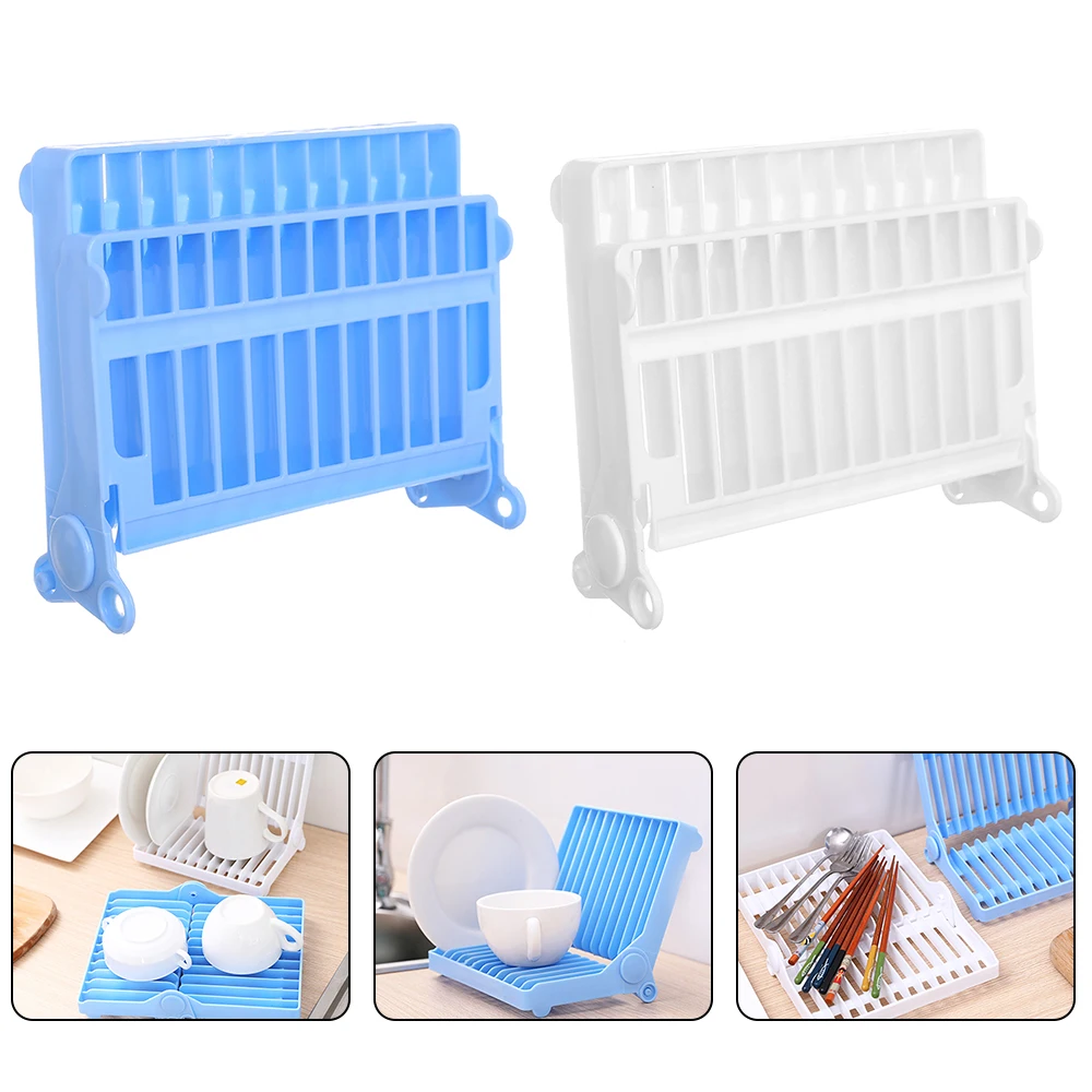 

Kitchen Foldable Dish Plate Drying Rack Organizer Drainer Plastic Storage Holder Tools For Kitchen Accessories