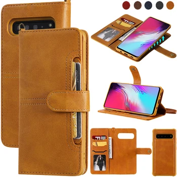 

Shockproof Leather Flip Case For Samsung Galaxy S10 5G S9 S8 Note 10 8 9 Plus S10e Detachable Magnetic Card Slots Wallet Case