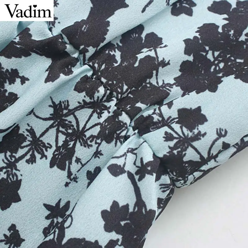 Vadim женское винтажное платье-миди с принтом и v-образным вырезом, с разрезом по бокам, с длинным рукавом, женское Повседневное платье трапециевидной формы, шикарное платье до середины икры, vestidos QC744