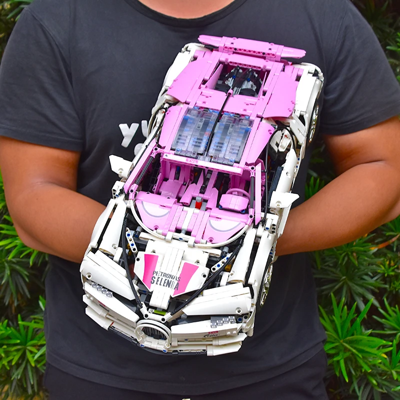 

Racers Mini Particles Car Model For Pink Bugattied Techni Building Blocks Brick Set Toys Children Gifts Compatible