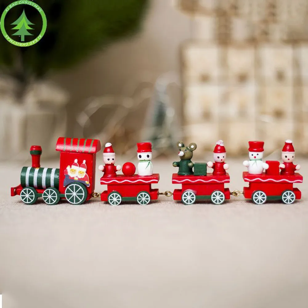 

Bzoosio Christmas Xmas Tree Decorations Small Woods Train Children Kindergarten Festive parties Gifts Home Holidays Decor F1