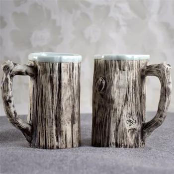 

Creative Simulation Bark Mug 300ML Ceramic Coffee Mug Office Tea Water Breakfast Cups Old-fashioned Cup Birthday Christmas Gift
