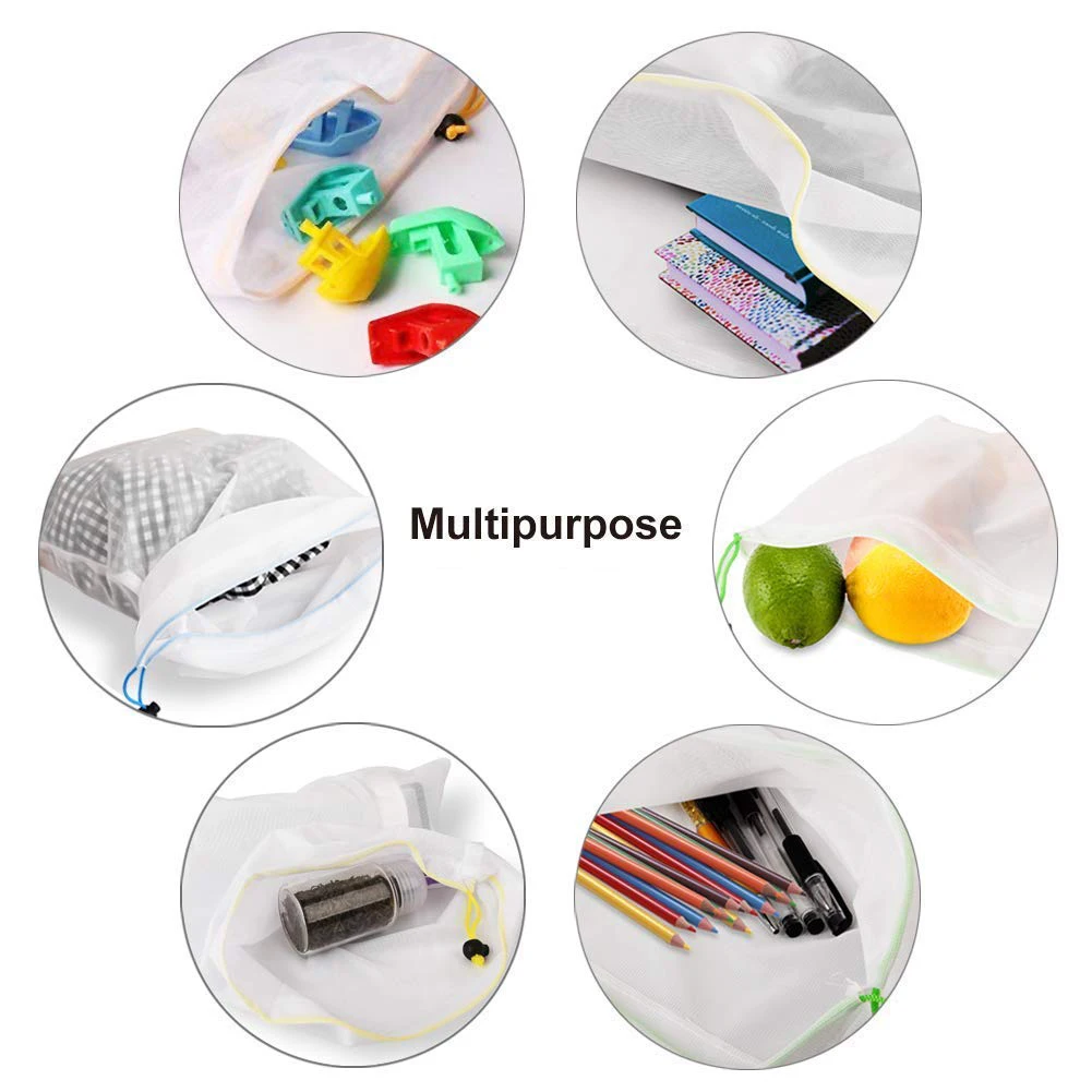 12 шт многоразовые кухонные сумки для хранения Drawstring фруктовая растительная пища сумка для хранения на кухне контейнер органайзер для хранения на кухне инструменты