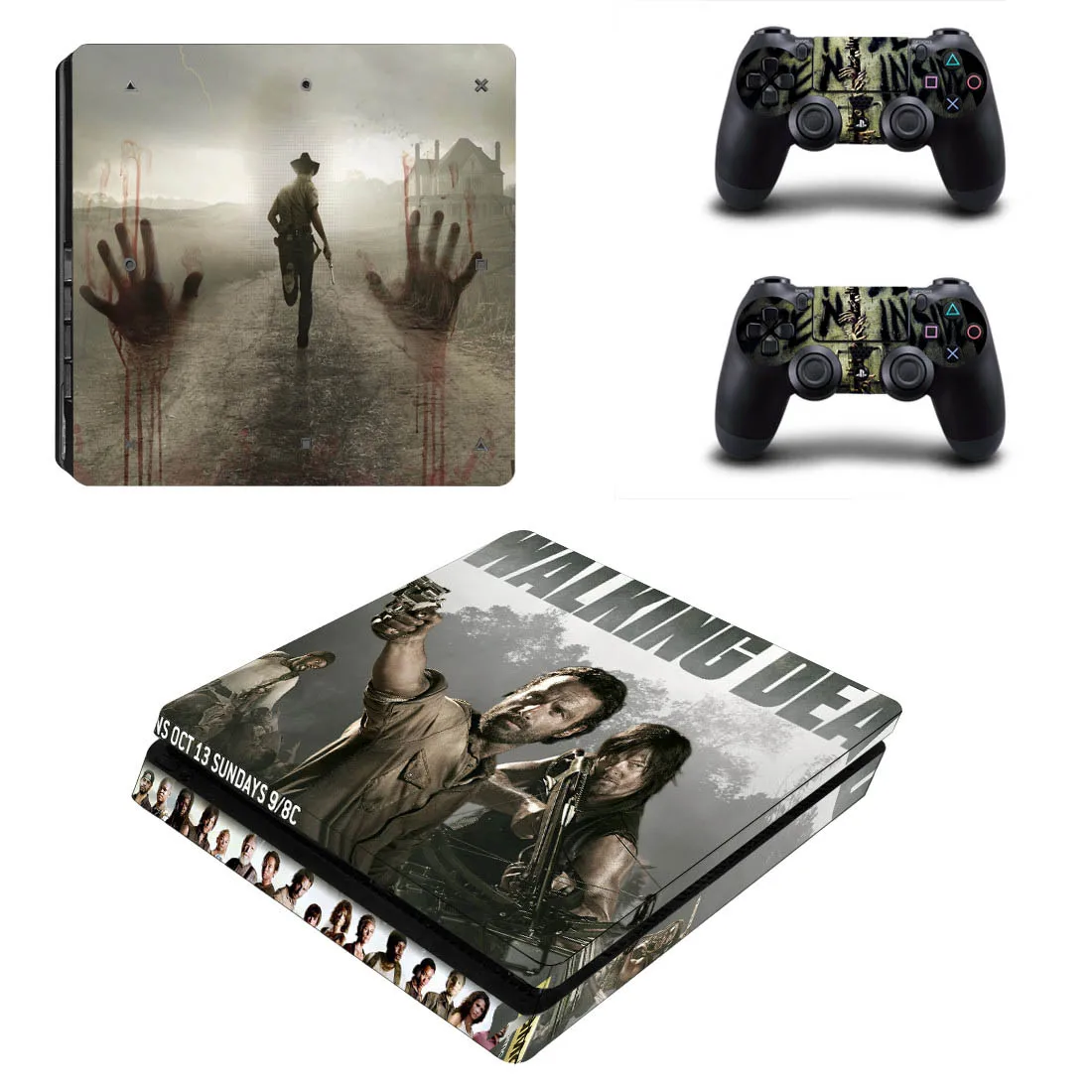 PS4 тонкие наклейки The Walking Dead PS 4 Play станция 4 тонкие наклейки виниловые Pegatinas для playstation 4 тонкая консоль и контроллер