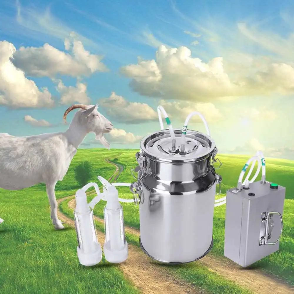 7л корова; Коза; овца Milker электрическая Доильная машина ведро из нержавеющей стали всасывающий молочный вакуумный насос бытовые доильные машины - Цвет: For Goat