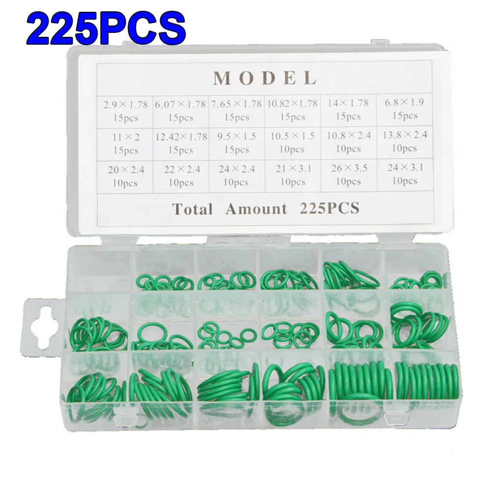 225pcs R22 R134a Car Air Conditioning Compressor O Ring Seal Assortment Set new arrival