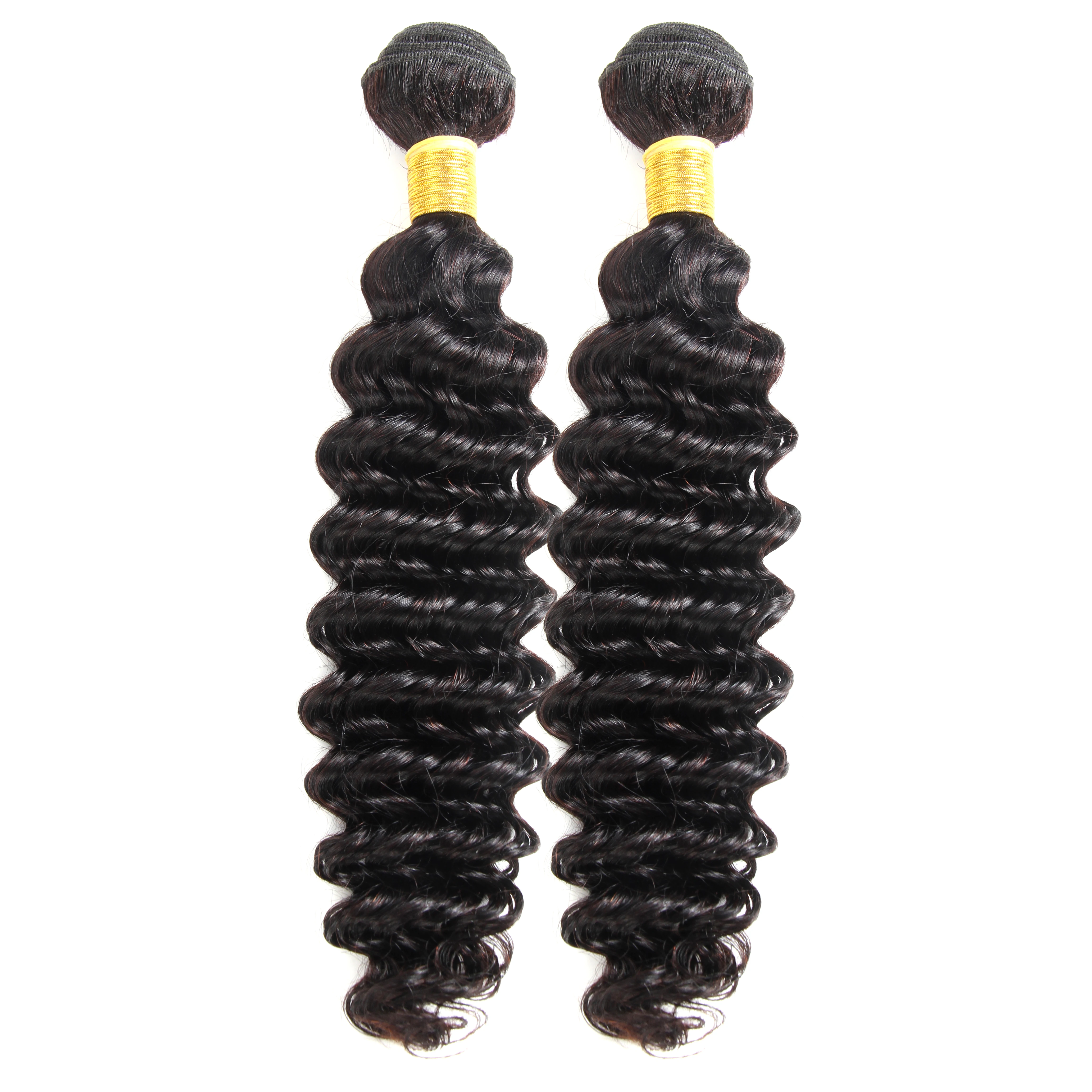 Morichy Deep Wave Brazilian Hair Weave Boundles Non-Remy Human hair Natural Balck Human hair 3/4 PCS Free Shipping