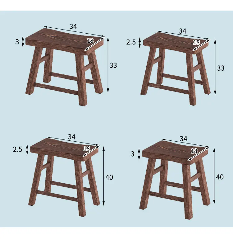 Solid Wood Stool Image 3