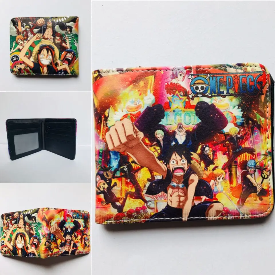 Fashion Anime Wallet One Piece Luffy Ace Cosplay Pu Purse Men Wallet