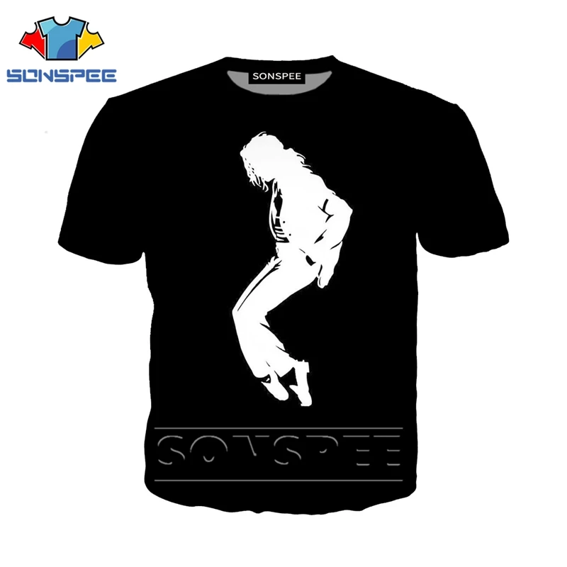Футболка с 3d принтом в стиле аниме, футболка с Майклом Джексоном для ...