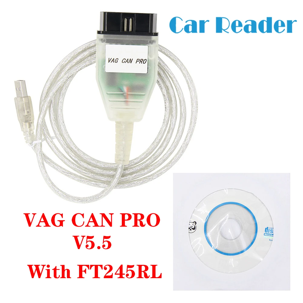 OBD2 Диагностический Интерфейс VAG CAN PRO V5.5.1 с FTDI FT245RL чип VCP USB кабель Поддержка Can Bus UDS K Line работает для AUDI/VW