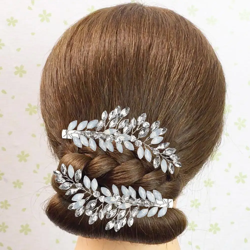 New Fashion Women Beautiful Hairpins Hair Clip Snap Hand-studded Diamond Design Clip Bridal Wedding Dress Hair Accessories