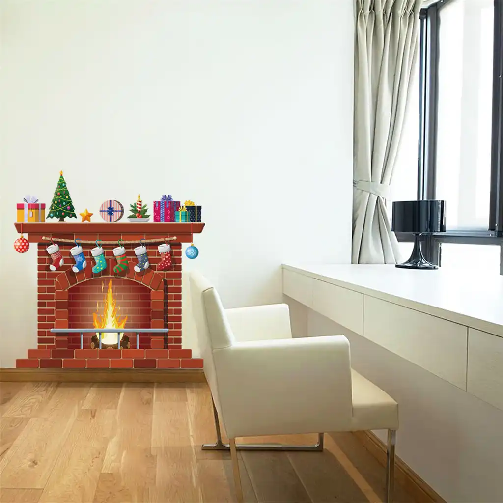 Calcomania De Pared Con Impresion De Chimenea Pared Creativa Movil