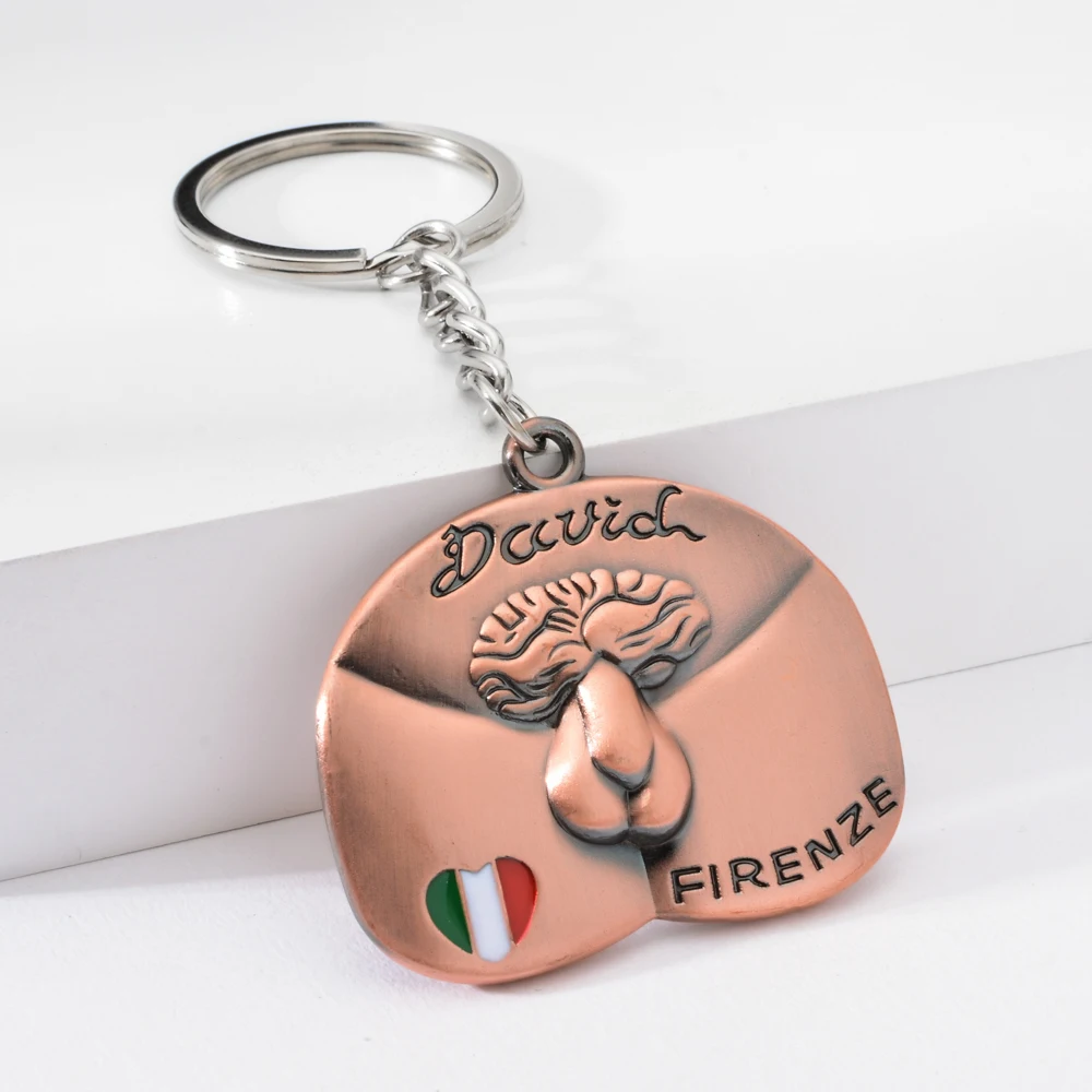 Vicney Italy Firenze, винтажная цепочка для ключей в форме мозга, родина европейской культуры, брелок для ключей, Италия, сувенир для путешествий