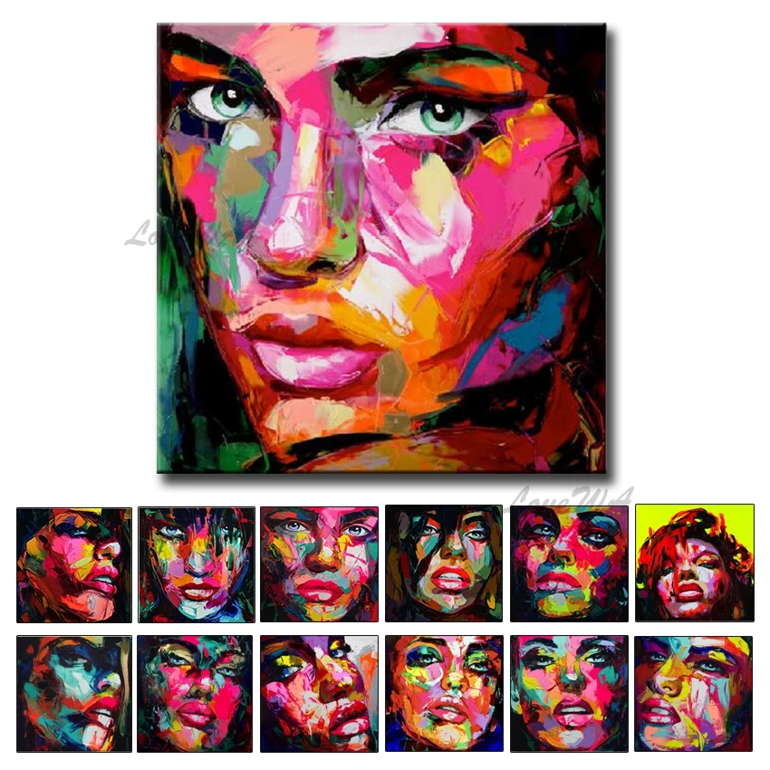 Love Wall Art 100% ручная роспись маслом на холсте современный нож для лица картины