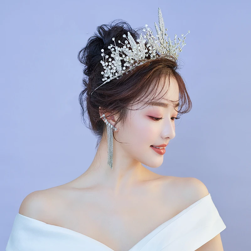 Himstory Handmade Crystal Rhinestones Tiaras Crowns Wedding Headband Headpiece Bridal Hair Piece Prom Pageant Accessories | Украшения и