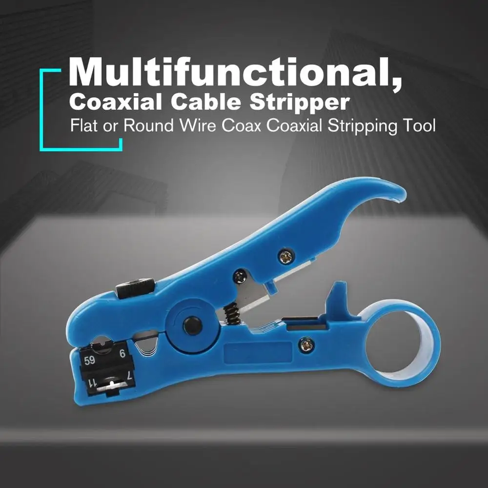 Cable Stripper Cutter Hand Tool Stripping Pliers Wire Rotary Coax Coaxial 