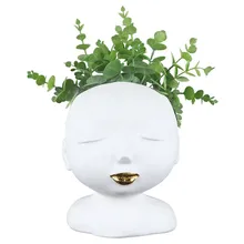 Головные портреты для маленьких мальчиков в скандинавском стиле с лицом человека, цветочный горшок из песчаника, креативная ваза с сушеными цветами для гостиной, прихожей, M4026