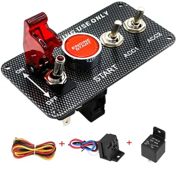 

Car 12V Switch Ignition Engine Panel LED Switching Start Push Button Racing Car Button 2/4/5 Toggle