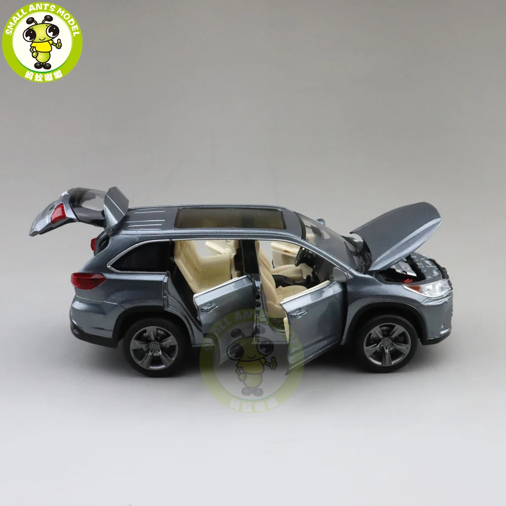 1/32 JACKIEKIM Highlander SUV Diecast Metal Model CAR Toys for kids children Sound Lighting Pull Back gifts