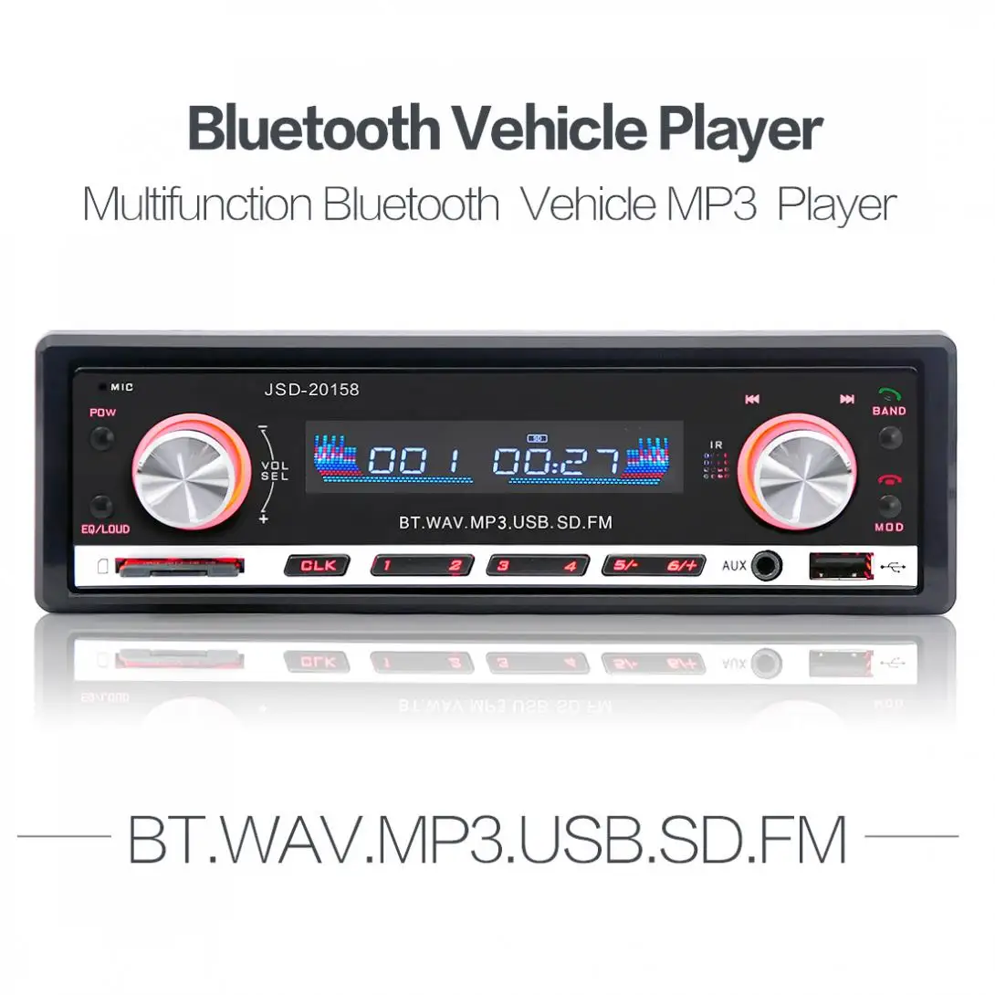 12 В автомобильный Радио MP3-плеер в тире fm-приемник Bluetooth Авторадио автомобильный стерео аудио с USB портом и Aux входом и пультом дистанционного управления