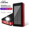 PINZHENG 30000mAh Solar Power Bank For Xiaomi Mi Lighting Type C Portable Charging External Battery Powerbank 4 USB Powerbank ► Photo 1/6
