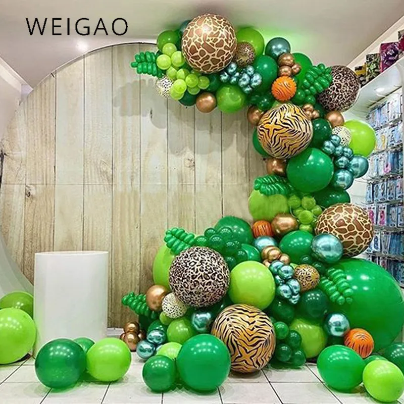 Jungle Animal Printed Foil Balloons Safari Theme Kids Boy Birthday Party Decor Leopard Latex Air Globos Baby Shower Decoration | Дом и сад