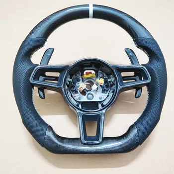 

Cuatomized Real Carbon Fiber Sports Steering Wheel Alcantara Leather compatible for Porsche 991.2 2011-2017 911 Paddle Shift