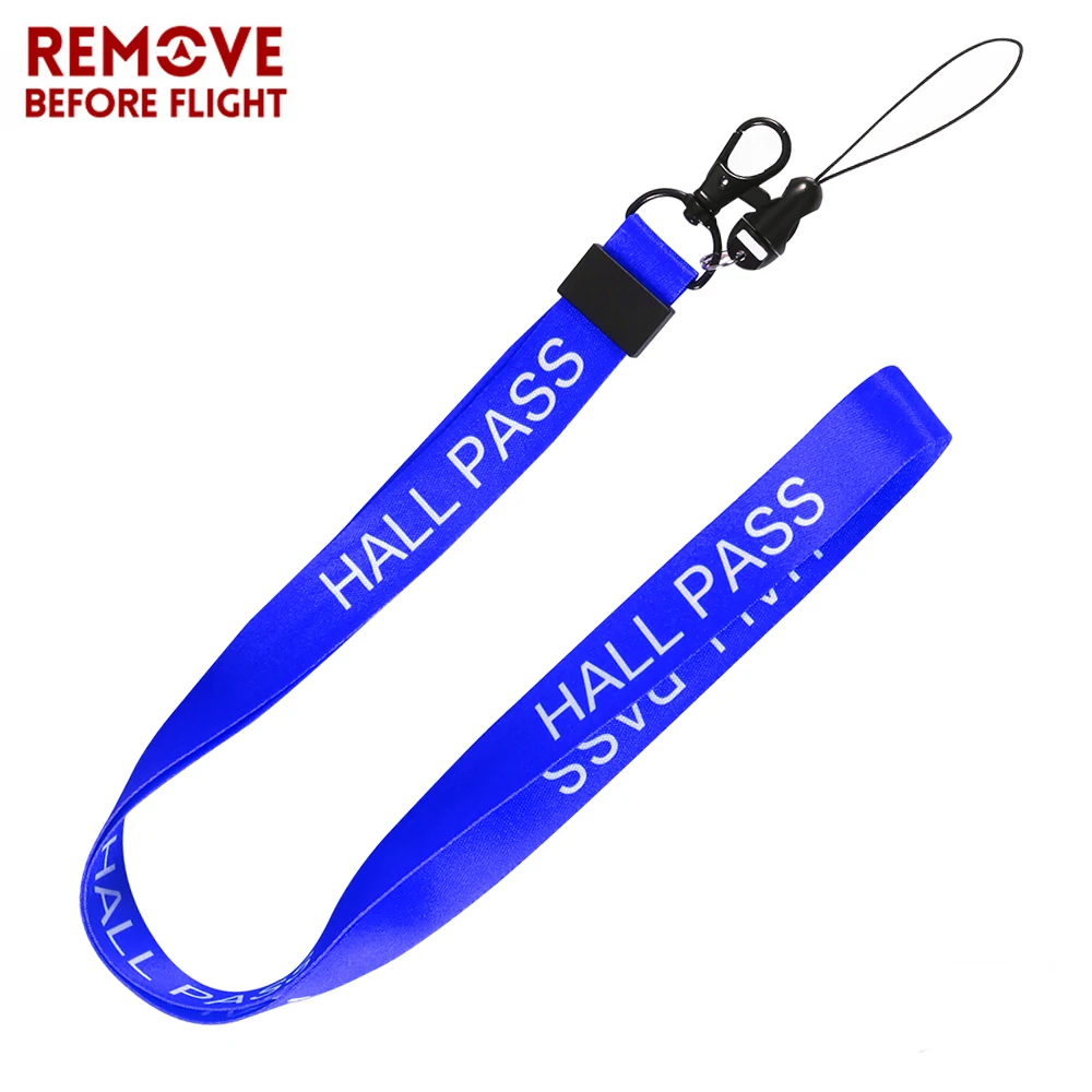 BLUE Hall Pass Lanyards and School Passes Set Keychain Lanyard ID card Holder (1)