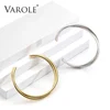 VAROLE Simple Twisted line Cuff Bracelet Stainless steel Bangle Gold Color Bracelets Bangles For Women Fashion Jewelry Pulseiras 3
