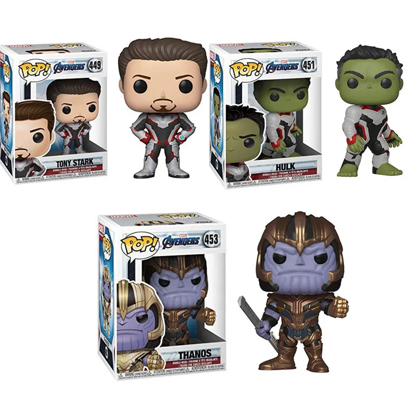 

Funko Pop Marvel comics Avengers Endgame TONY STARK HULK THANOS PVC Collections Model Action Figure Toy Vinyl Dolls