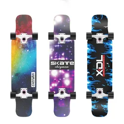 Protection Maple Skateboard Beginners Kids Double Rocker Skateboard Complete 4 Wheel Patinetas De Skate Fitness Equipment