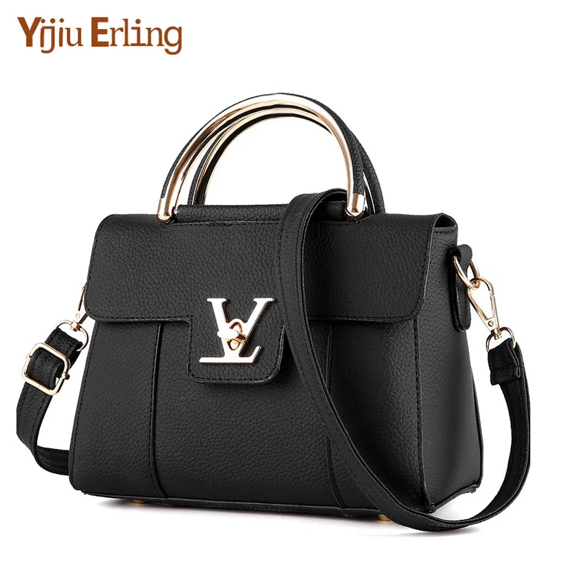 

2019 Fake Designer Bags V Women's Luxury Leather Clutch Bag Ladies Handbags Brand Women Messenger Bags Sac A Main Femme Handle