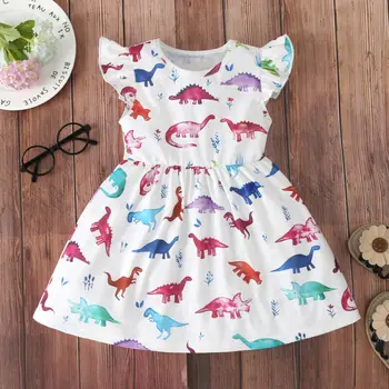 

Toddler Kids Baby Girls Dinosaur Print Dresses Sleeveless High Waist Dress Sundress Party Princess Clothes
